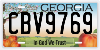 GA license plate CBV9769