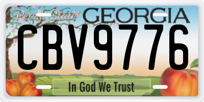 GA license plate CBV9776