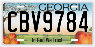 GA license plate CBV9784