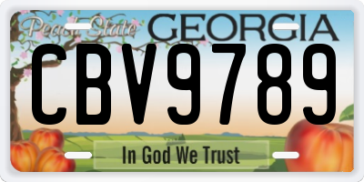 GA license plate CBV9789