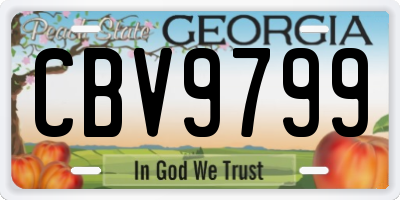 GA license plate CBV9799