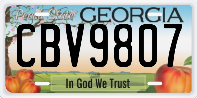 GA license plate CBV9807