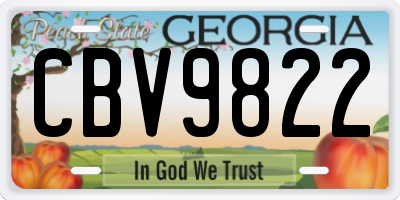 GA license plate CBV9822