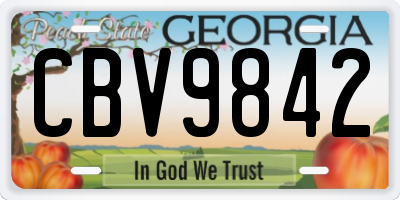 GA license plate CBV9842