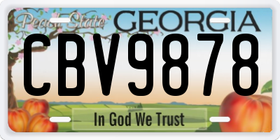 GA license plate CBV9878