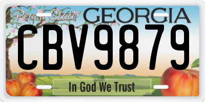 GA license plate CBV9879