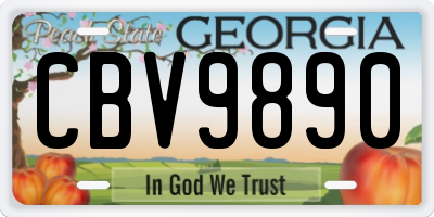 GA license plate CBV9890