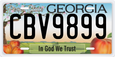 GA license plate CBV9899