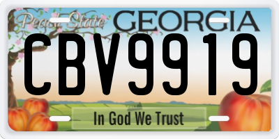 GA license plate CBV9919