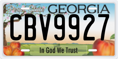 GA license plate CBV9927