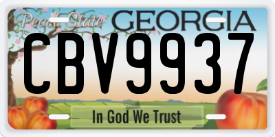 GA license plate CBV9937
