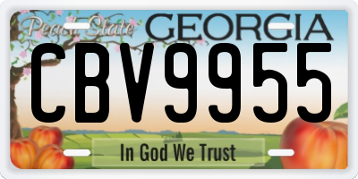 GA license plate CBV9955