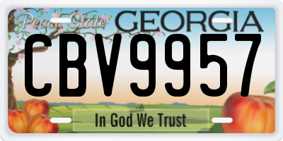 GA license plate CBV9957