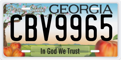 GA license plate CBV9965