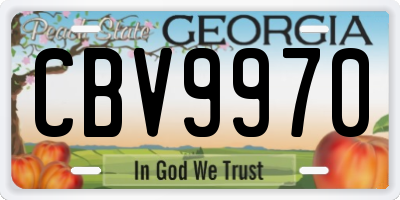 GA license plate CBV9970