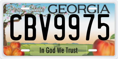 GA license plate CBV9975