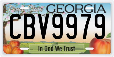 GA license plate CBV9979