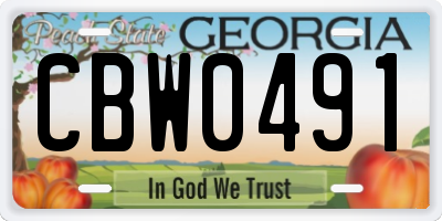 GA license plate CBW0491