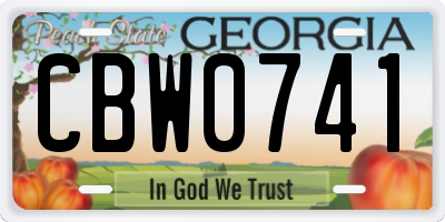 GA license plate CBW0741