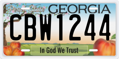 GA license plate CBW1244