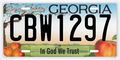 GA license plate CBW1297