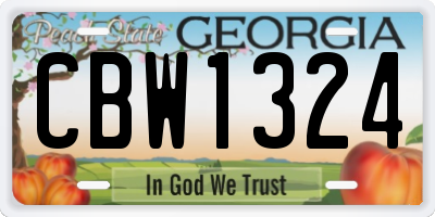 GA license plate CBW1324