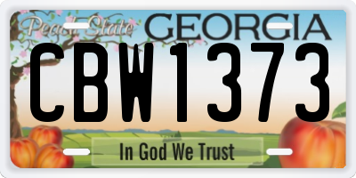 GA license plate CBW1373