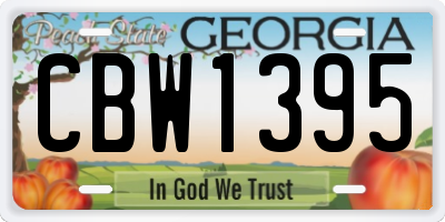 GA license plate CBW1395