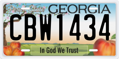 GA license plate CBW1434