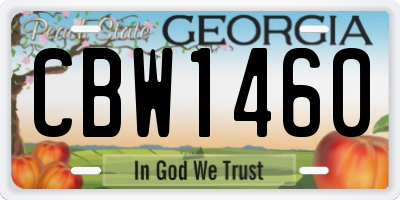 GA license plate CBW1460