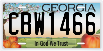 GA license plate CBW1466