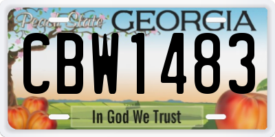 GA license plate CBW1483
