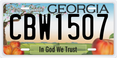 GA license plate CBW1507