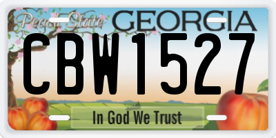 GA license plate CBW1527