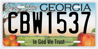GA license plate CBW1537