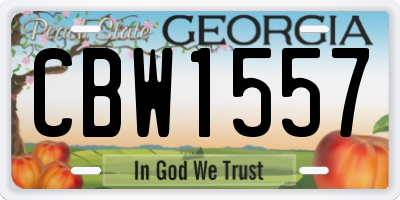 GA license plate CBW1557