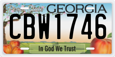 GA license plate CBW1746