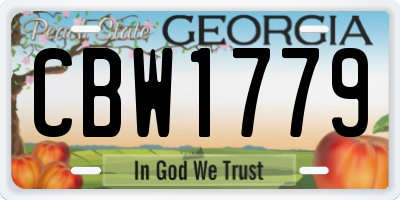GA license plate CBW1779