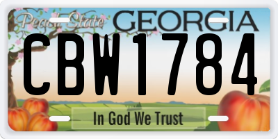 GA license plate CBW1784