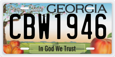 GA license plate CBW1946