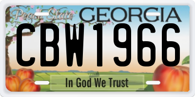 GA license plate CBW1966