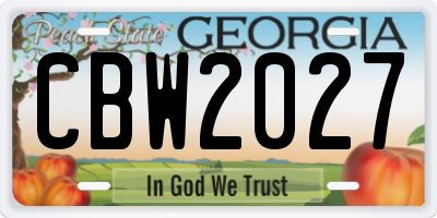 GA license plate CBW2027