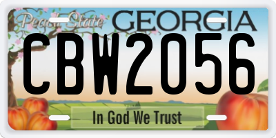 GA license plate CBW2056