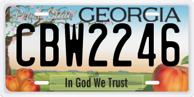 GA license plate CBW2246