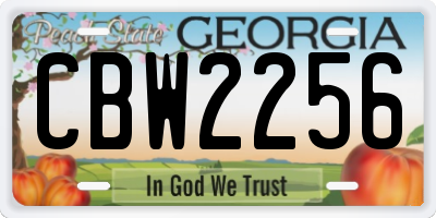 GA license plate CBW2256