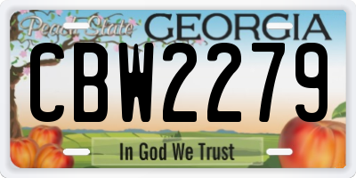 GA license plate CBW2279