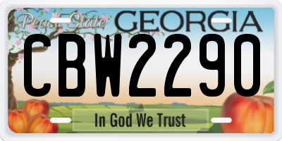 GA license plate CBW2290