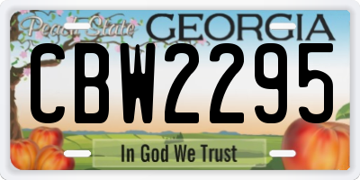GA license plate CBW2295