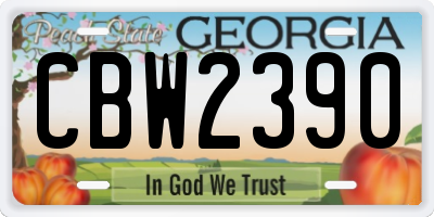 GA license plate CBW2390