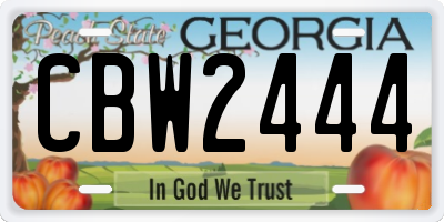 GA license plate CBW2444